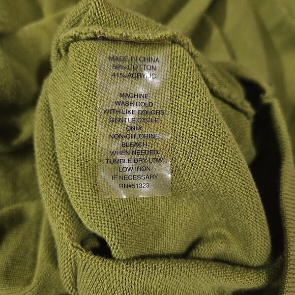 Chaus Sweater Poncho Shawl Top SzM/L Green Oversized Knit Cowl Boho Chic Pacha - Picture 16 of 16